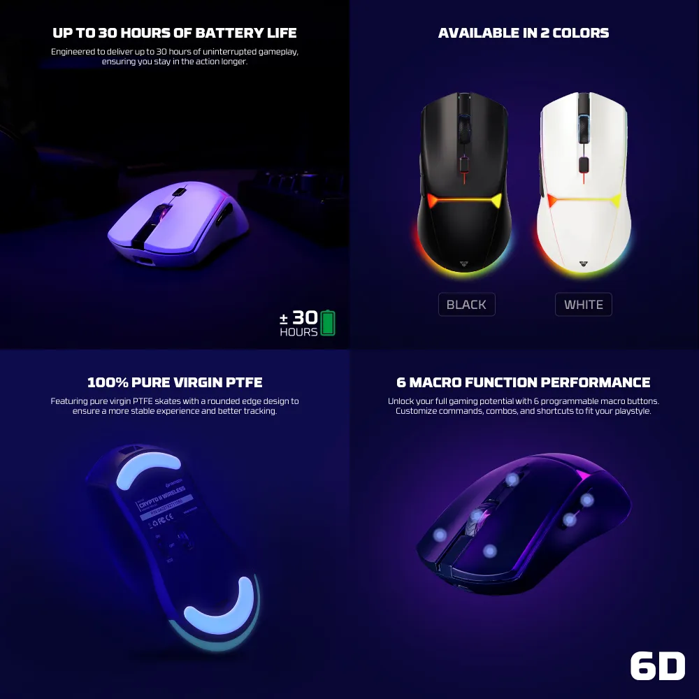 Mis Wireless Gaming Fantech WG7V2 Crypto II crni