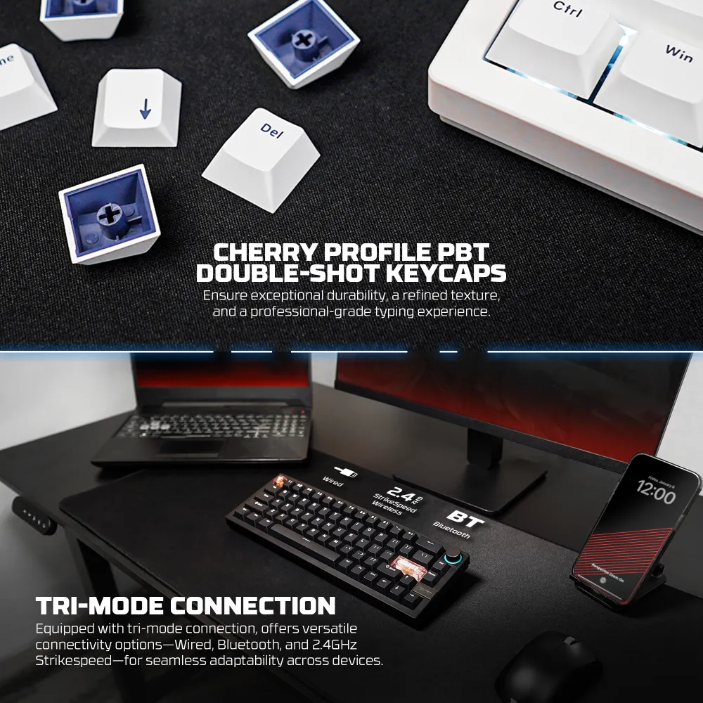 Tastatura Mehanicka Gaming Fantech MK920 RGB Maxfit 6 Wireless bela (Brown switch)