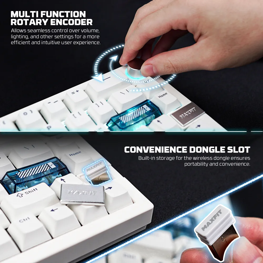 Tastatura Mehanicka Gaming Fantech MK920 RGB Maxfit 6 Wireless bela (Brown switch)
