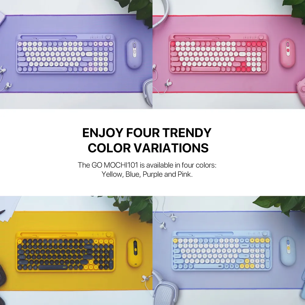 Combo mis tastatura wireless Fantech WK-899 GO mochi101 pink