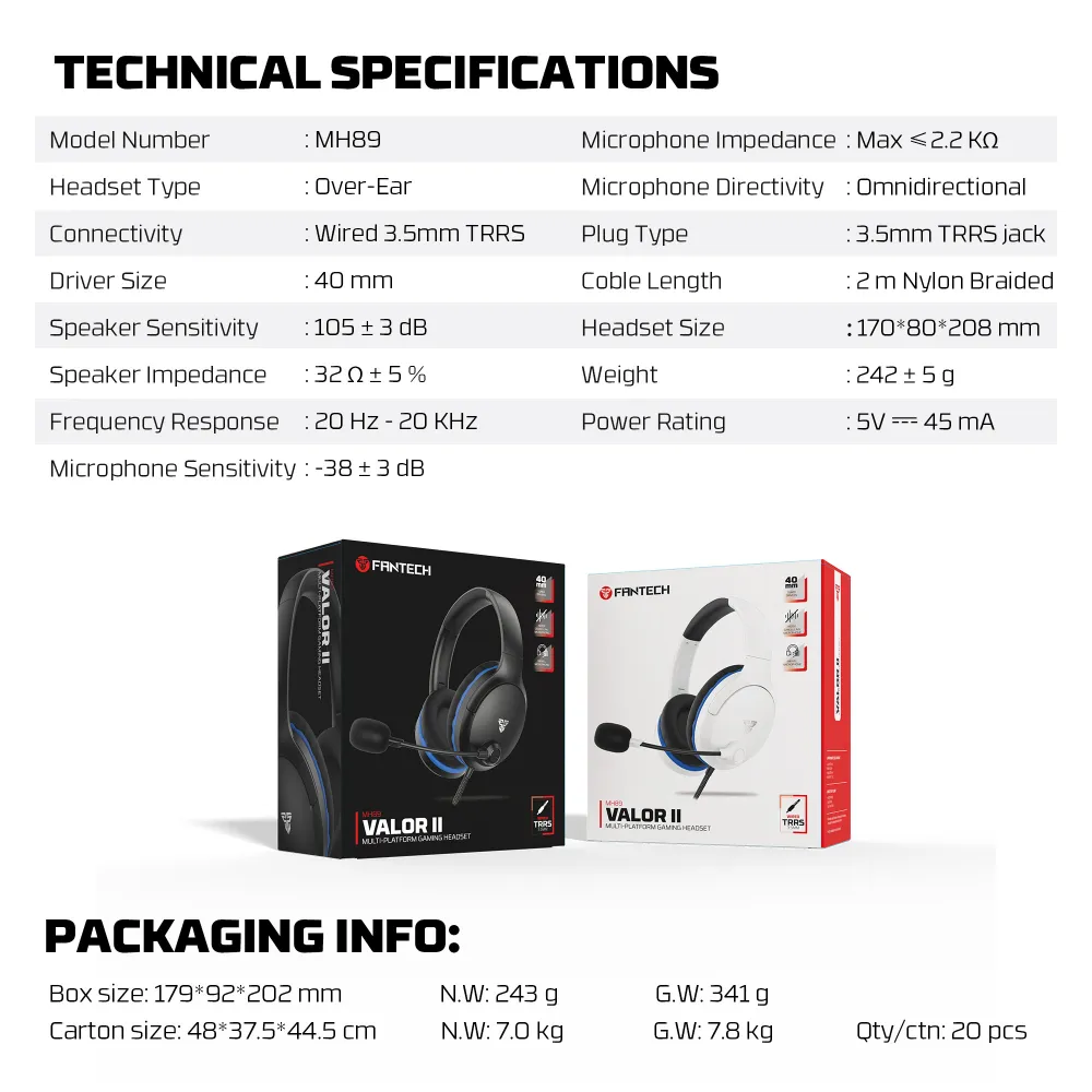 Slusalice Gaming Fantech MH89 Valor II Space Edition