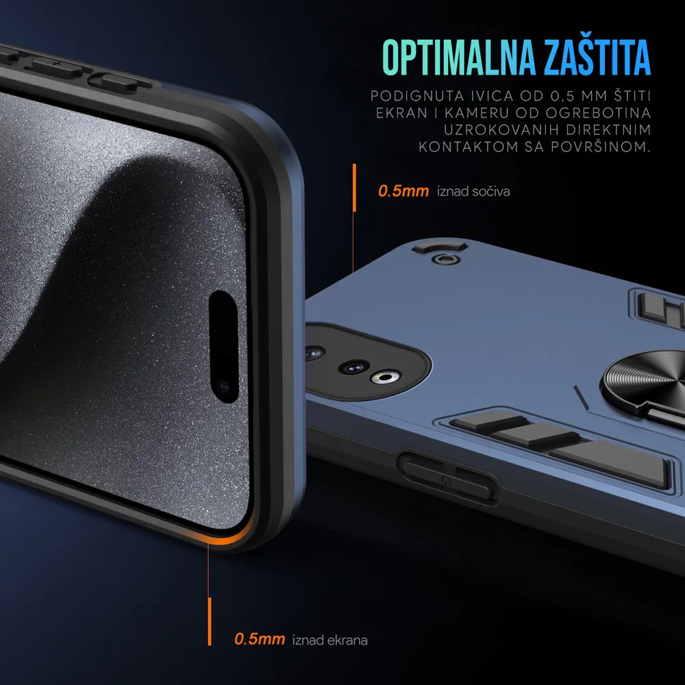 Maska Hard Ring za Xiaomi Redmi Note 14s tamno plava