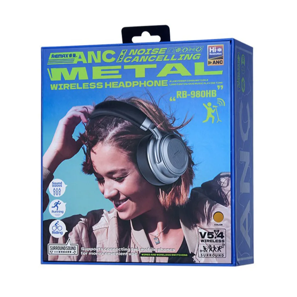Bluetooth slusalice REMAX ANC RB-980HB braon
