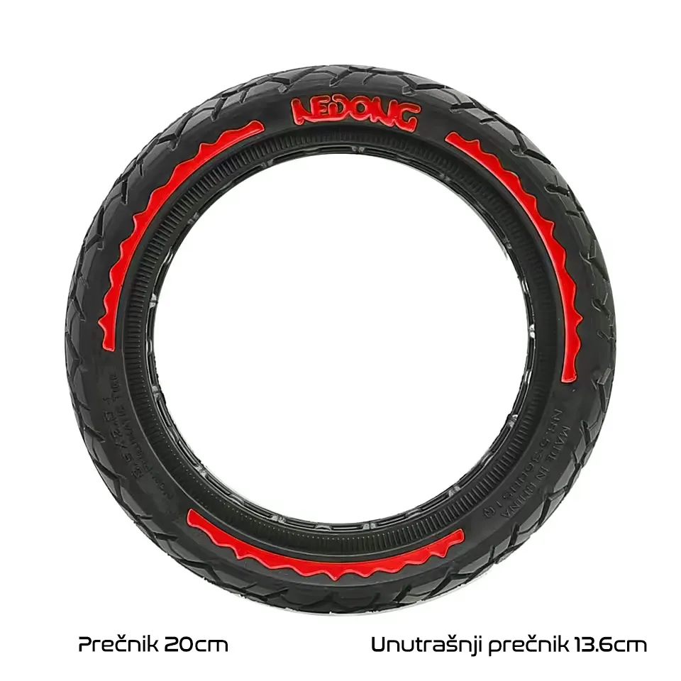 Guma za elektricni trotinet 8.5x2.0 inch off road crno crvena