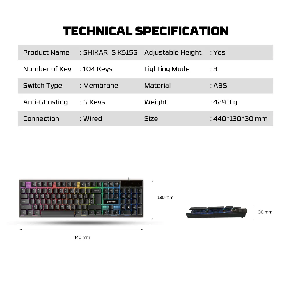 Tastatura Gaming Fantech K515S Shikari S crna