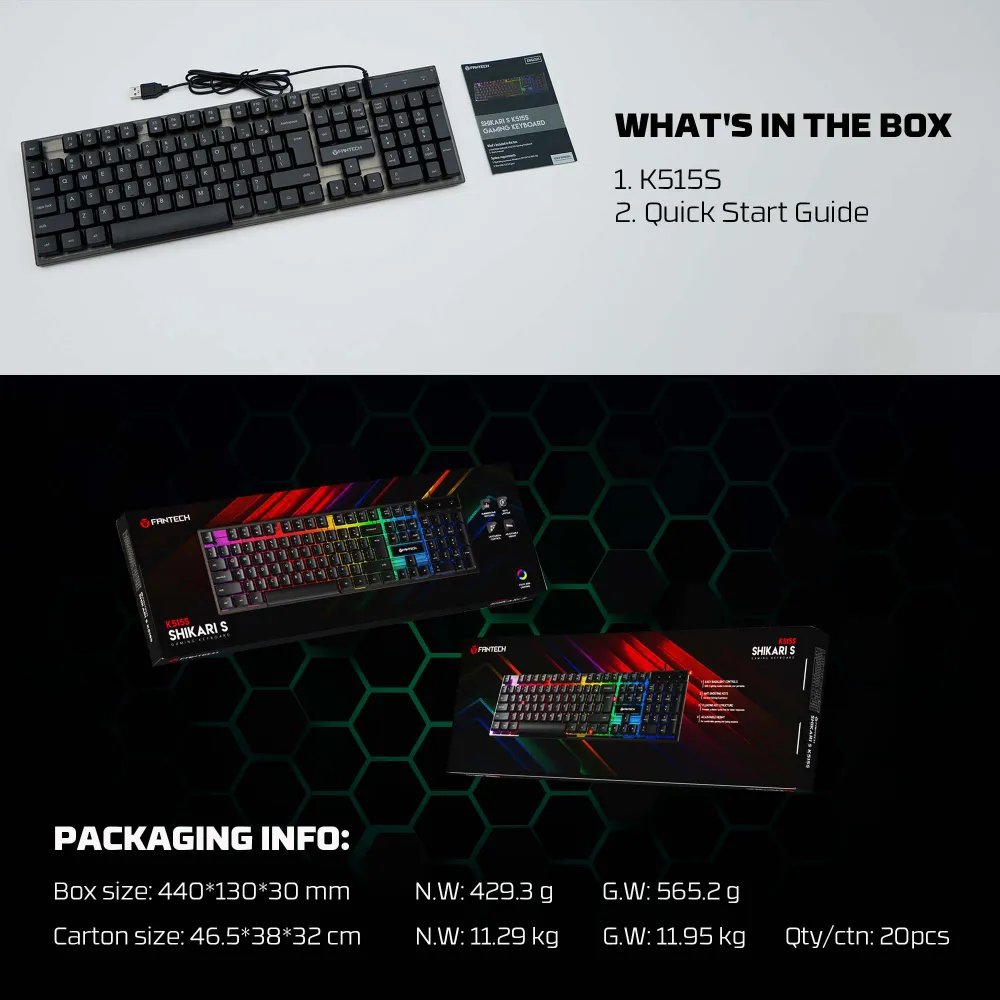 Tastatura Gaming Fantech K515S Shikari S crna