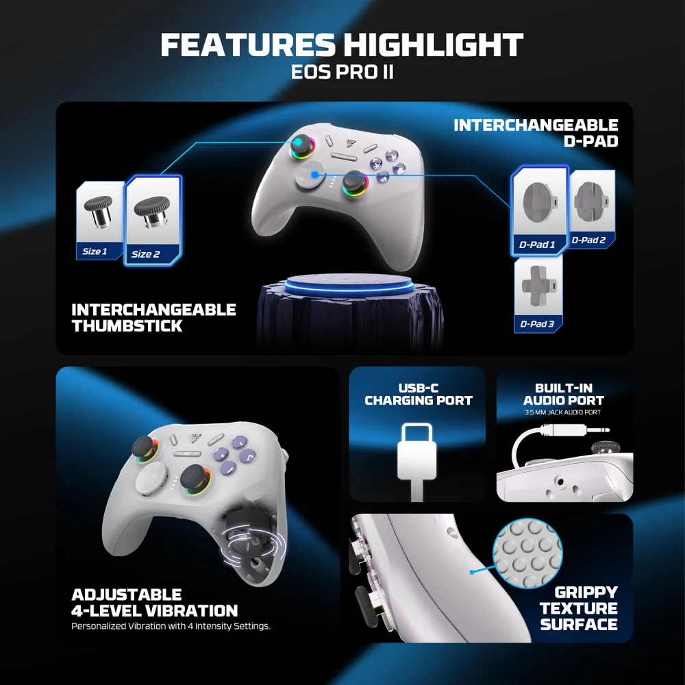 Joypad wireless Fantech WGP15V2 EOS PRO II multiplatform RGB sivi