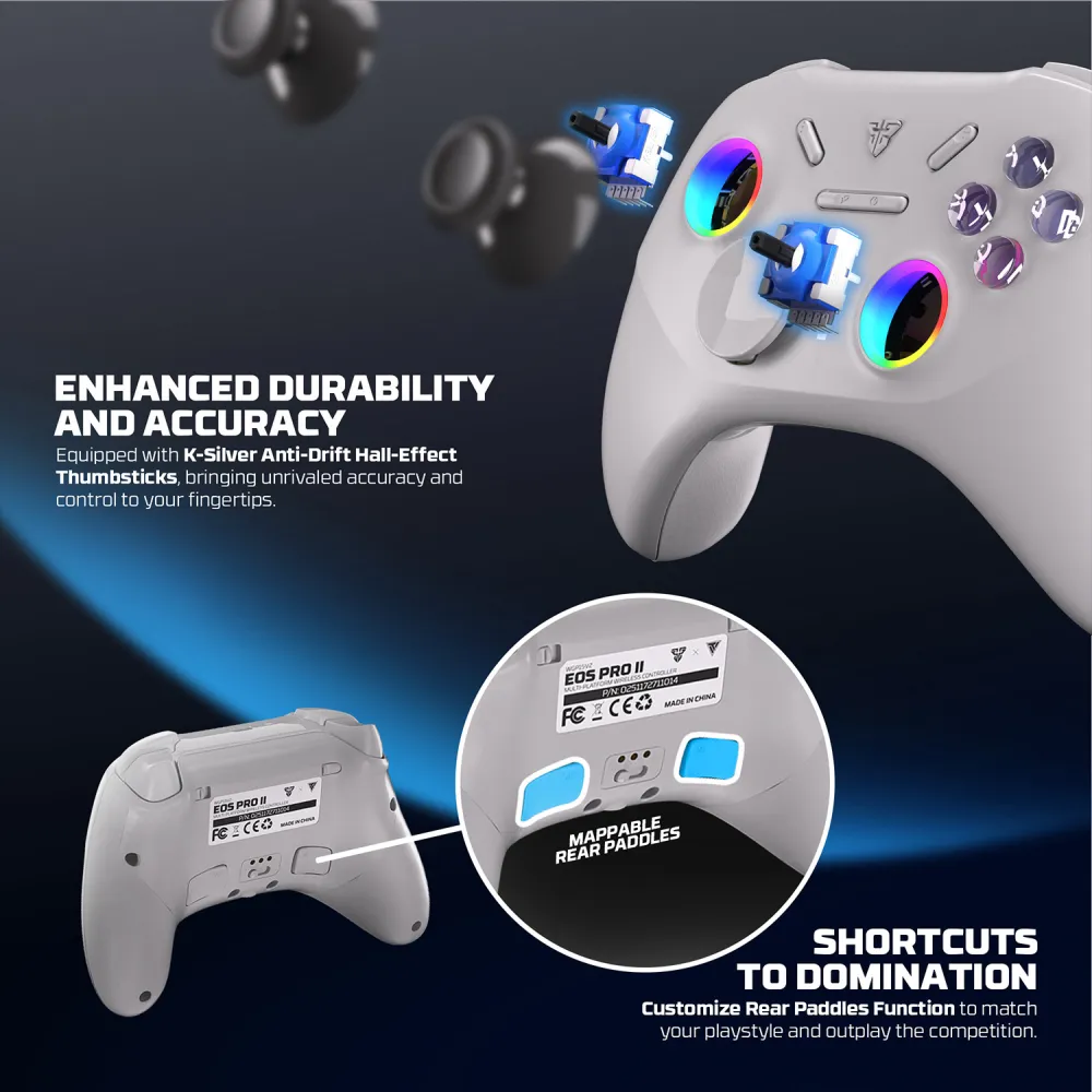 Joypad wireless Fantech WGP15V2 EOS PRO II multiplatform RGB sivi