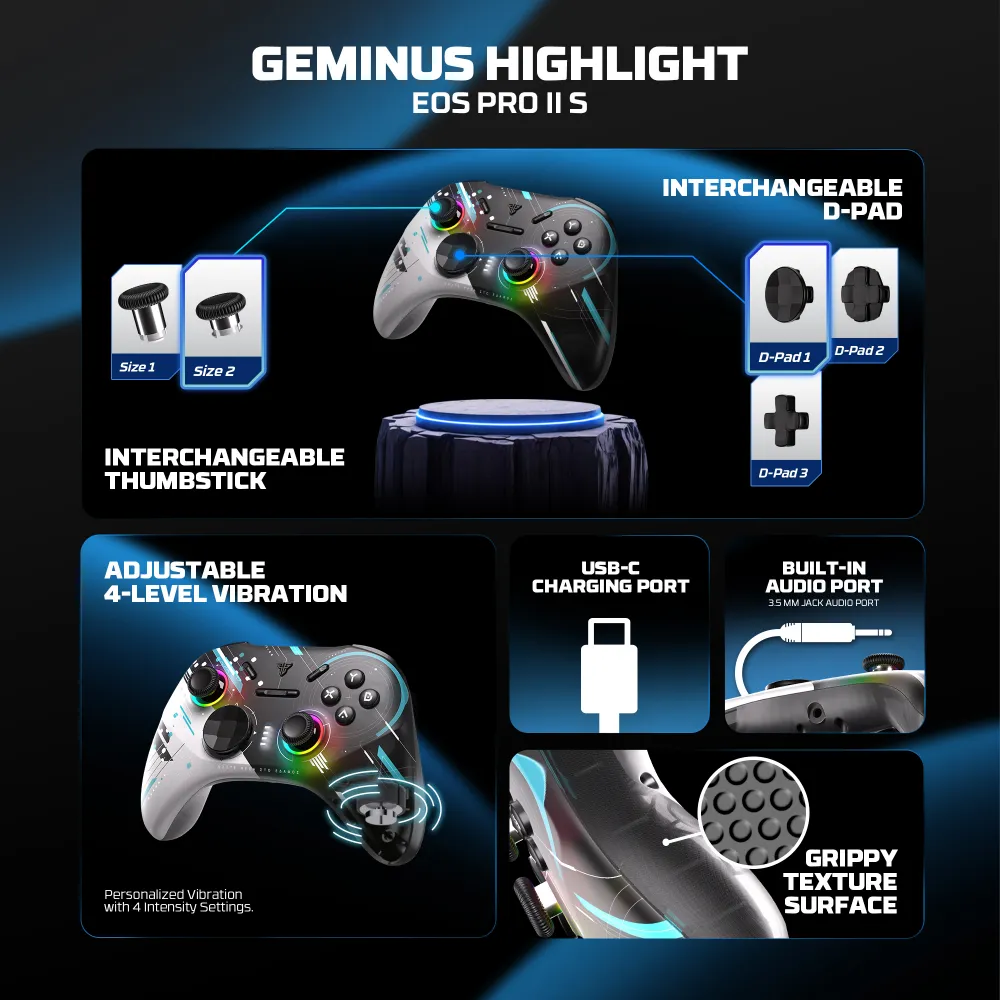 Joypad wireless Fantech WGP15V2S EOS PRO II S Geminus multiplatform RGB crni