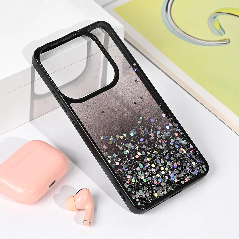 Maska Frame Glitter za Xiaomi Redmi Note 14 5G crna