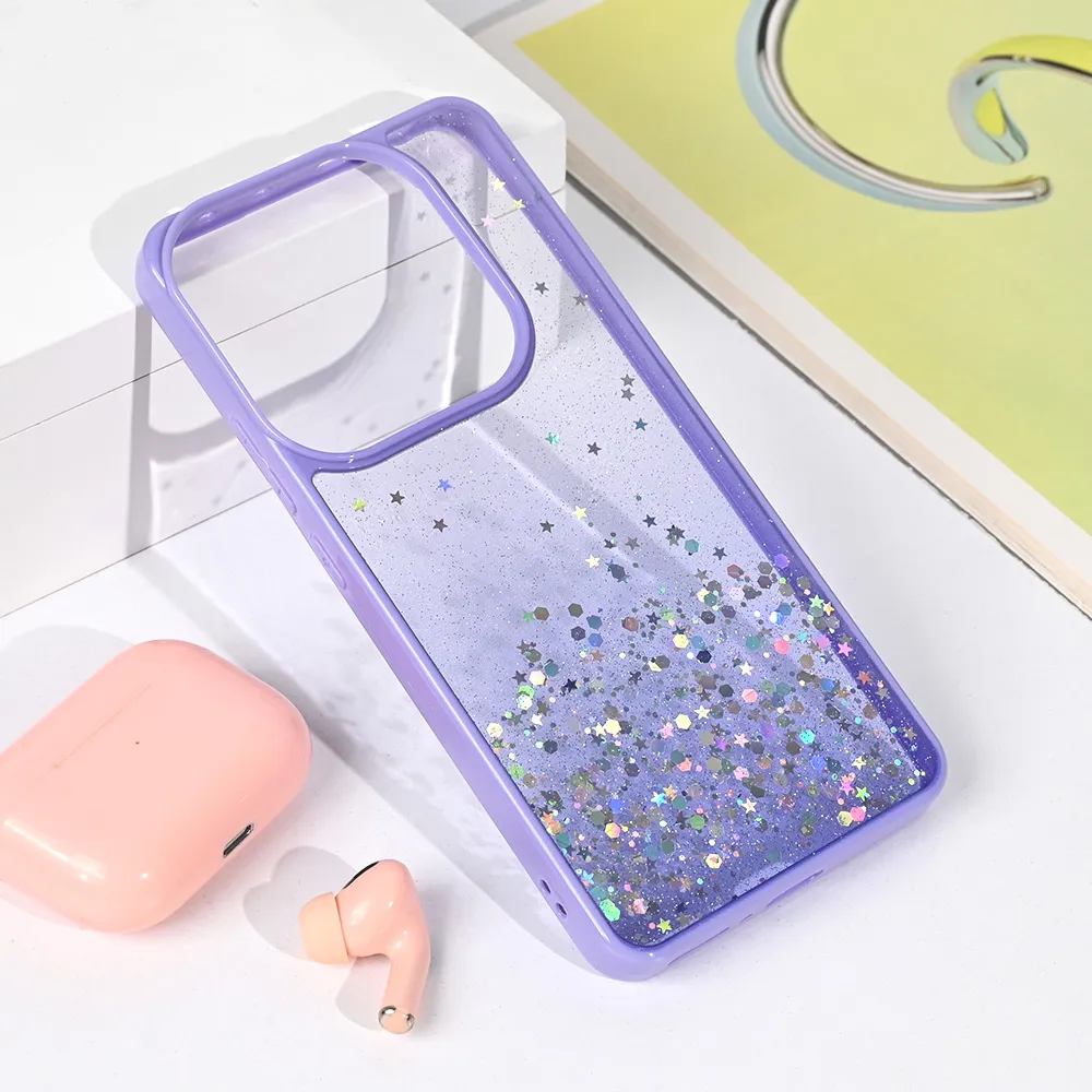 Maska Frame Glitter za Xiaomi Redmi Note 14 5G ljubicasta
