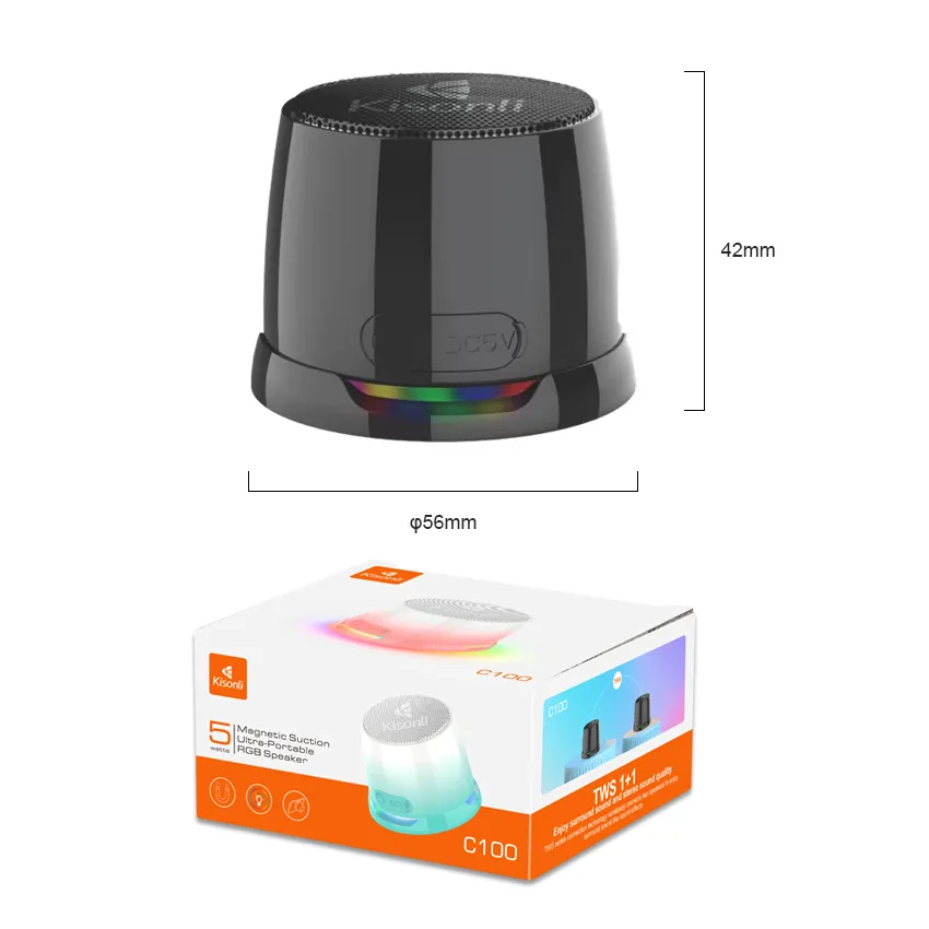 Bluetooth zvucnik Kisonli C100 roze