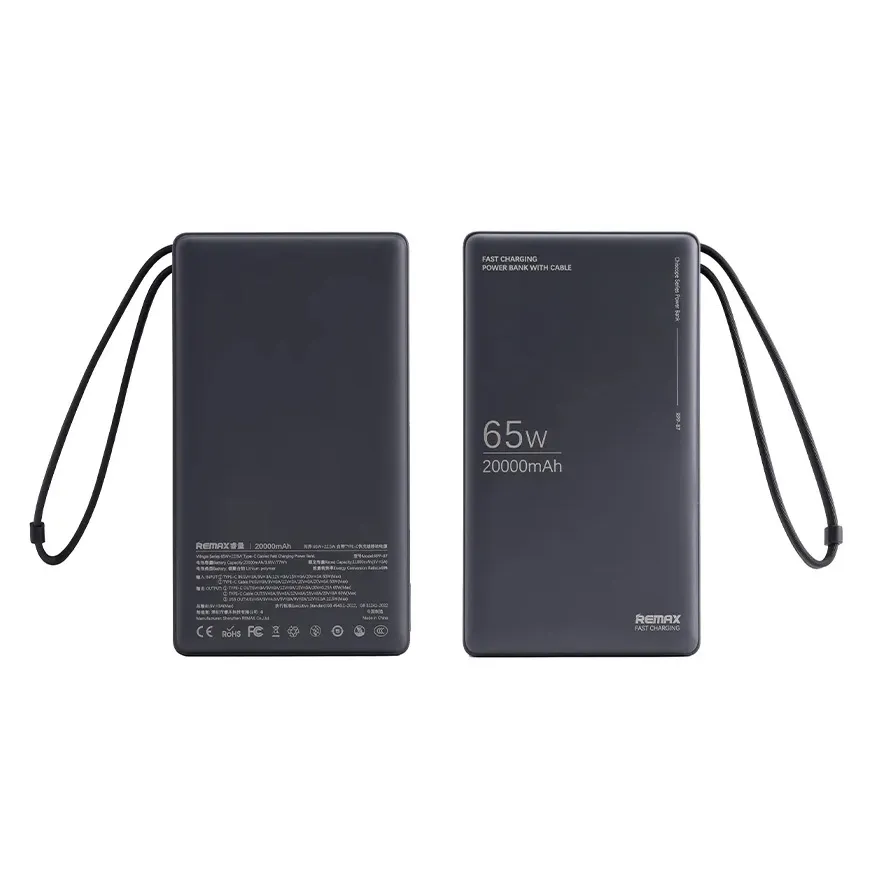 Power bank prenosiva baterija REMAX Wingle Series RPP-87 65W+22.5W Fast Charging 20000 mAh crni