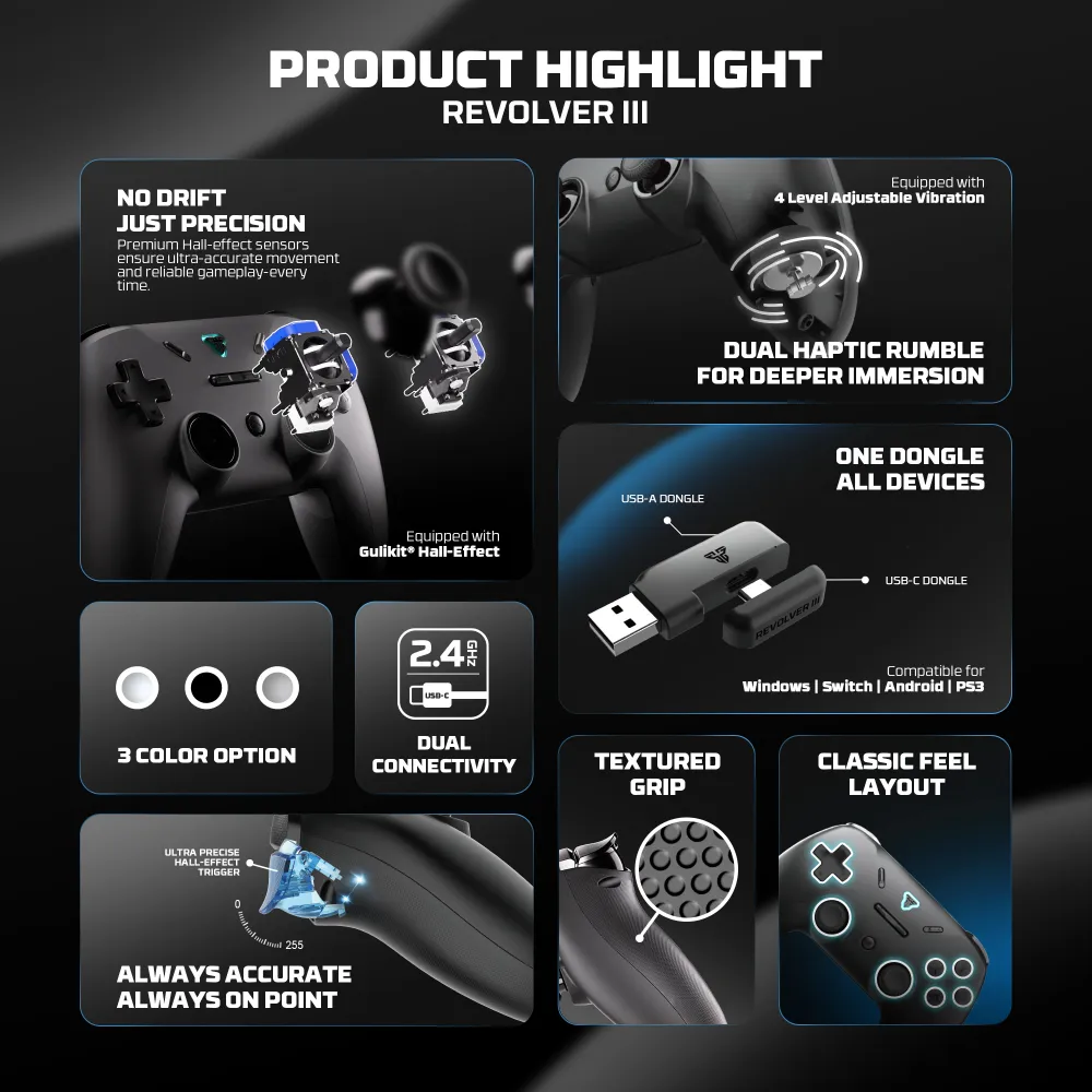 Joypad wireless Fantech WGP12S Revolver III beli