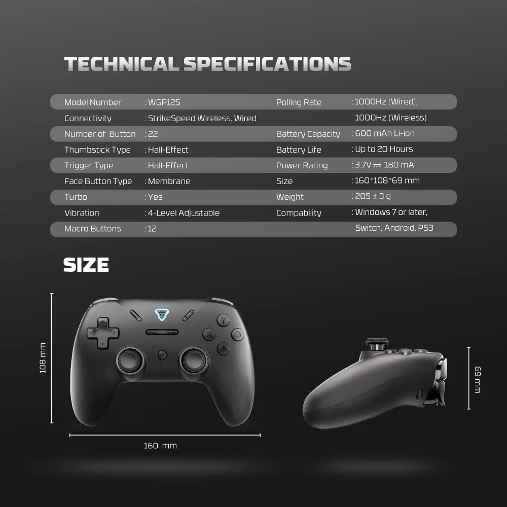Joypad wireless Fantech WGP12S Revolver III sivi