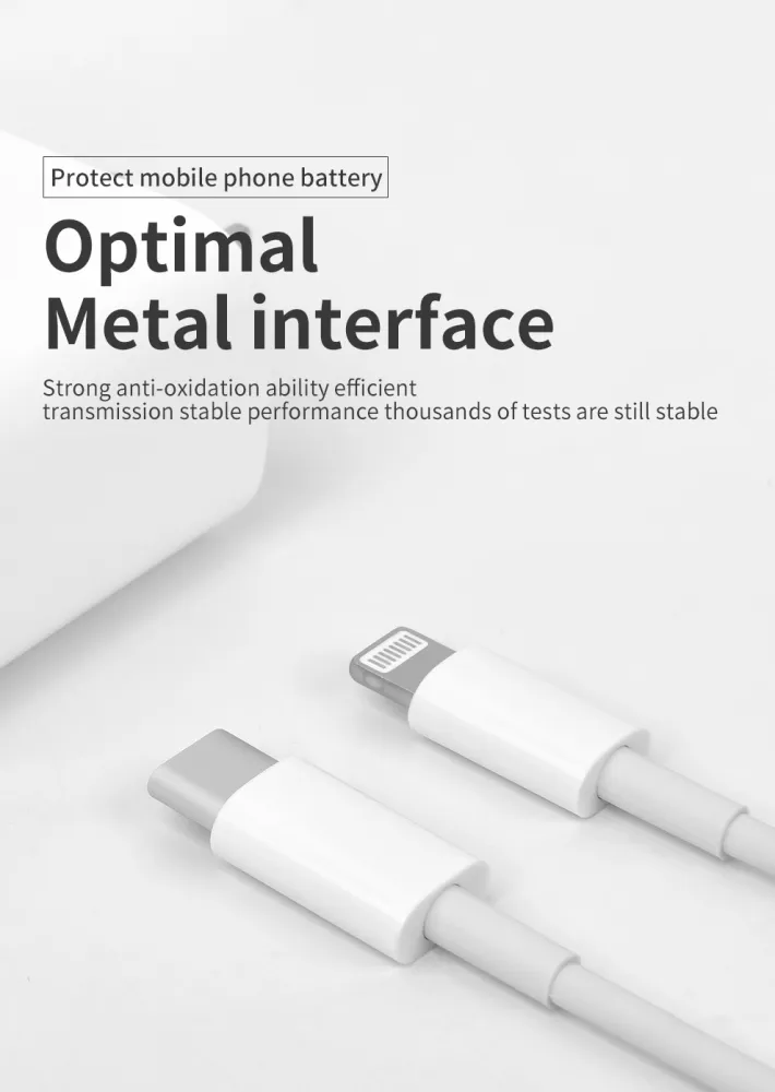 Data kabl Coteci CS2165 3A PD na iPhone lightning beli 1m