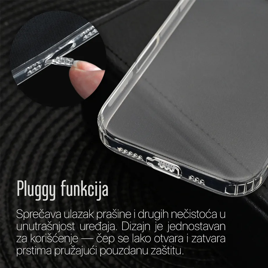 Maska silikonska Ultra Thin with pluggy za iPhone 17 6.3 transparent
