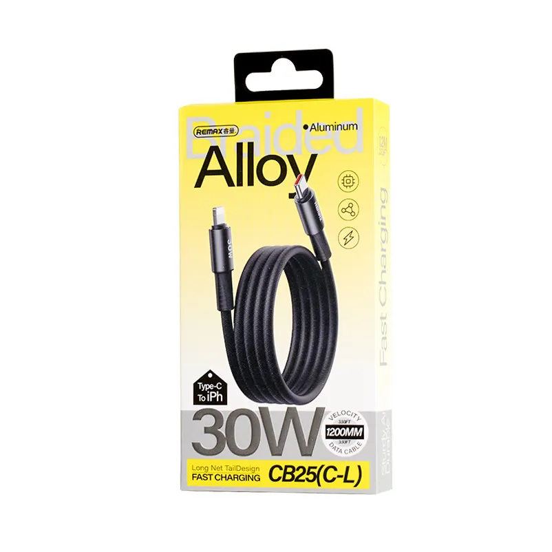 Data kabl REMAX Velocity CB25 Fast charging 30W Type C na iPhone lightning 1.2M crni