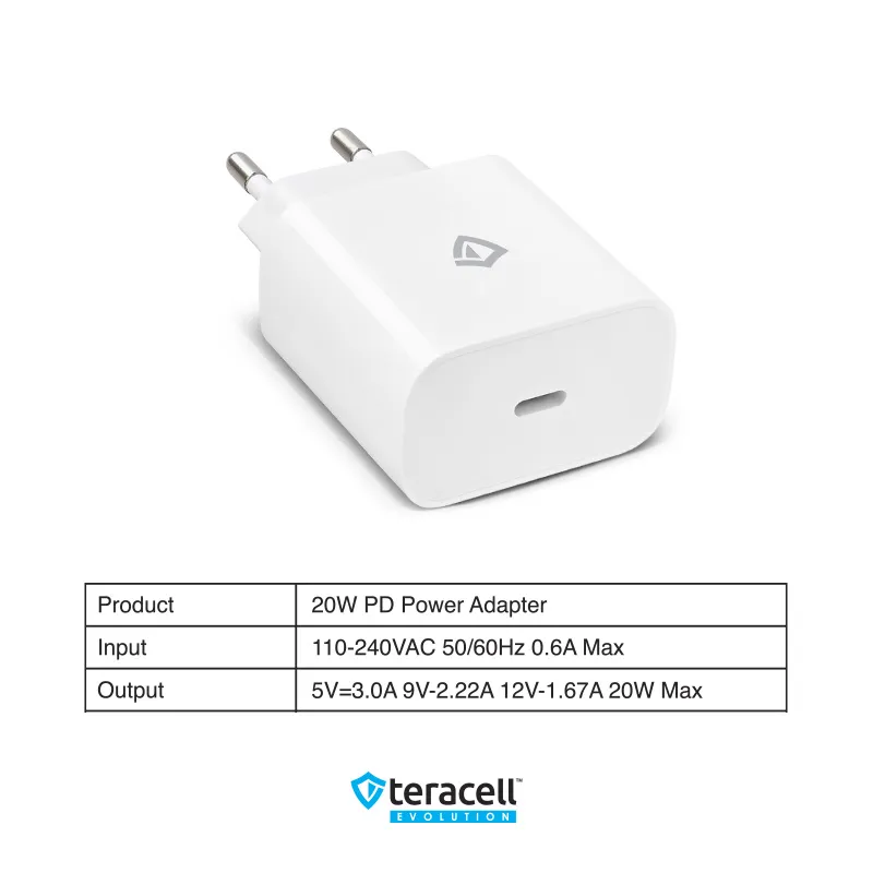 Kucni punjac Teracell Evolution TC-07 PD Fast charging 20W beli CE