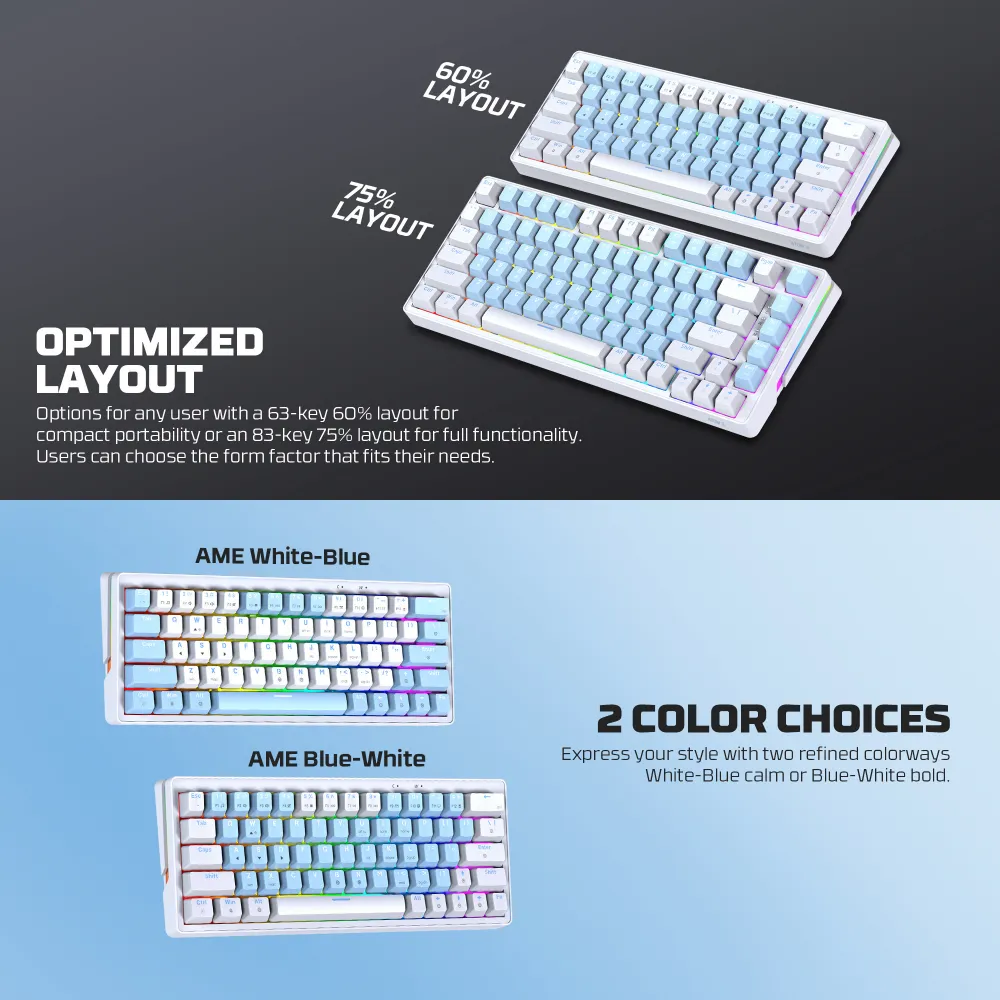 Tastatura Mehanicka Gaming Fantech MK611 Atom x63 AME plava (rosie switch)