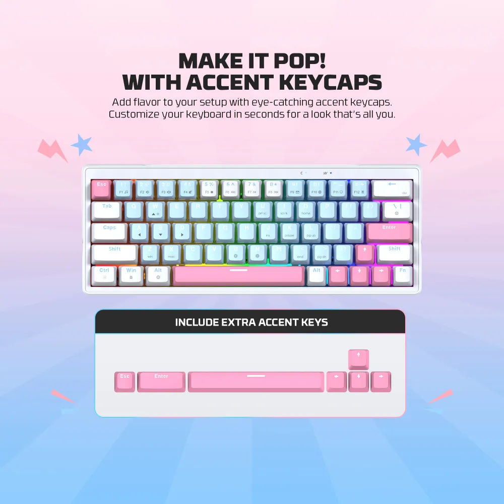 Tastatura Mehanicka Gaming Fantech MK611 Atom x63 AME plava (rosie switch)