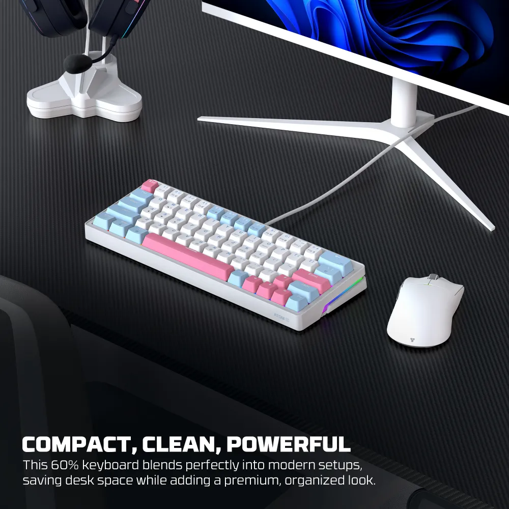 Tastatura Mehanicka Gaming Fantech MK611 Atom x63 AME plava (rosie switch)