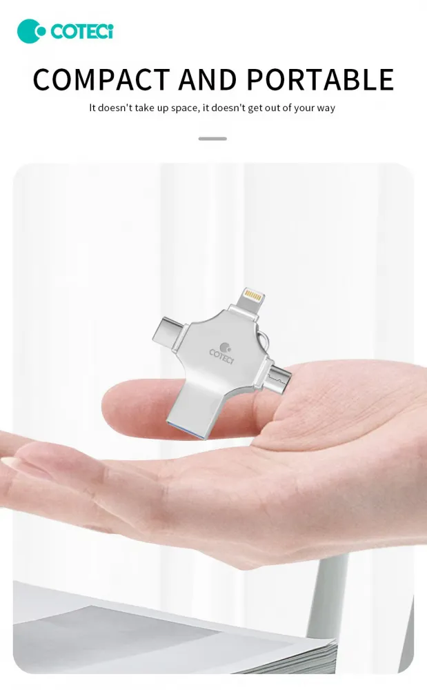 USB flash memorija Coteci CS8836 128GB USB 3.0/micro USB/Type C/lightning