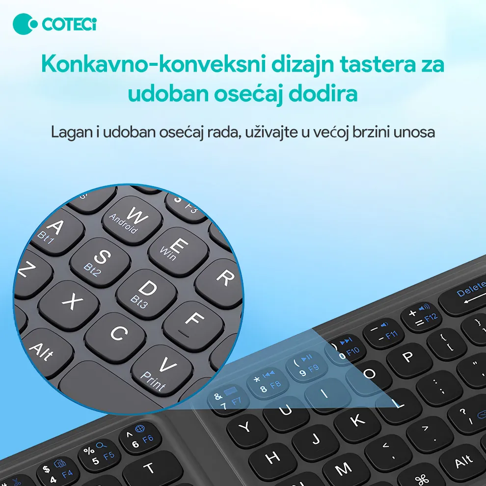 Tastatura Coteci 65 Fold crna