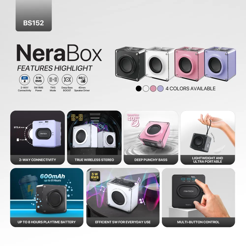 Bluetooth zvucnik Fantech BS152 NeraBox roze