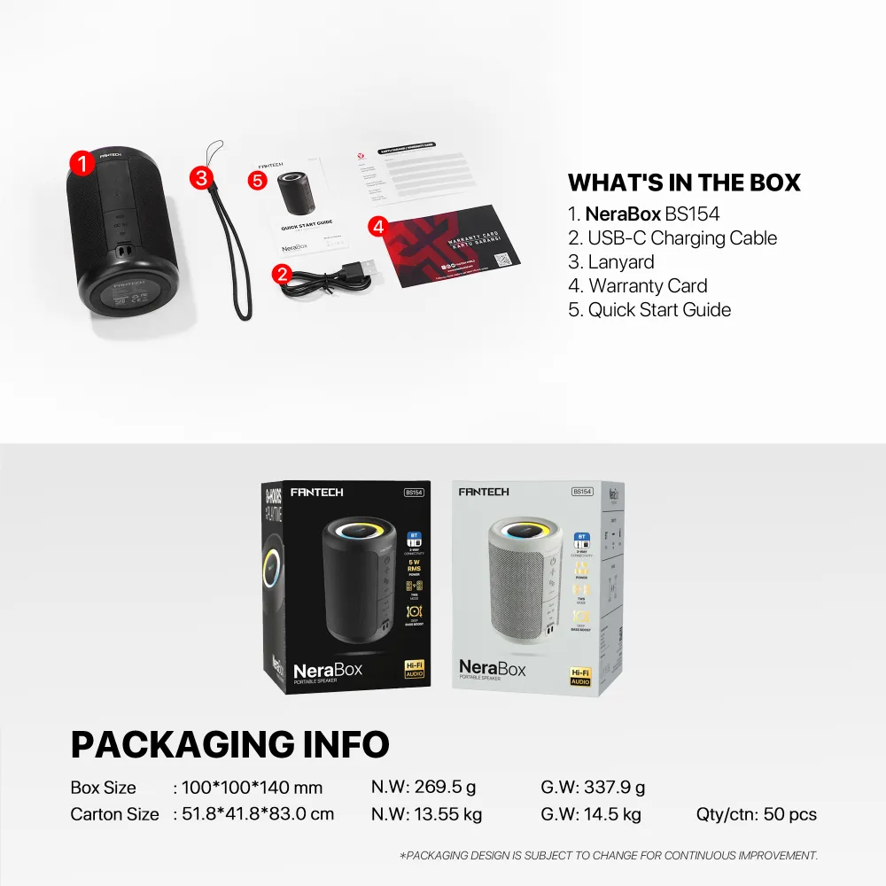 Bluetooth zvucnik Fantech BS154 NeraBox sivi