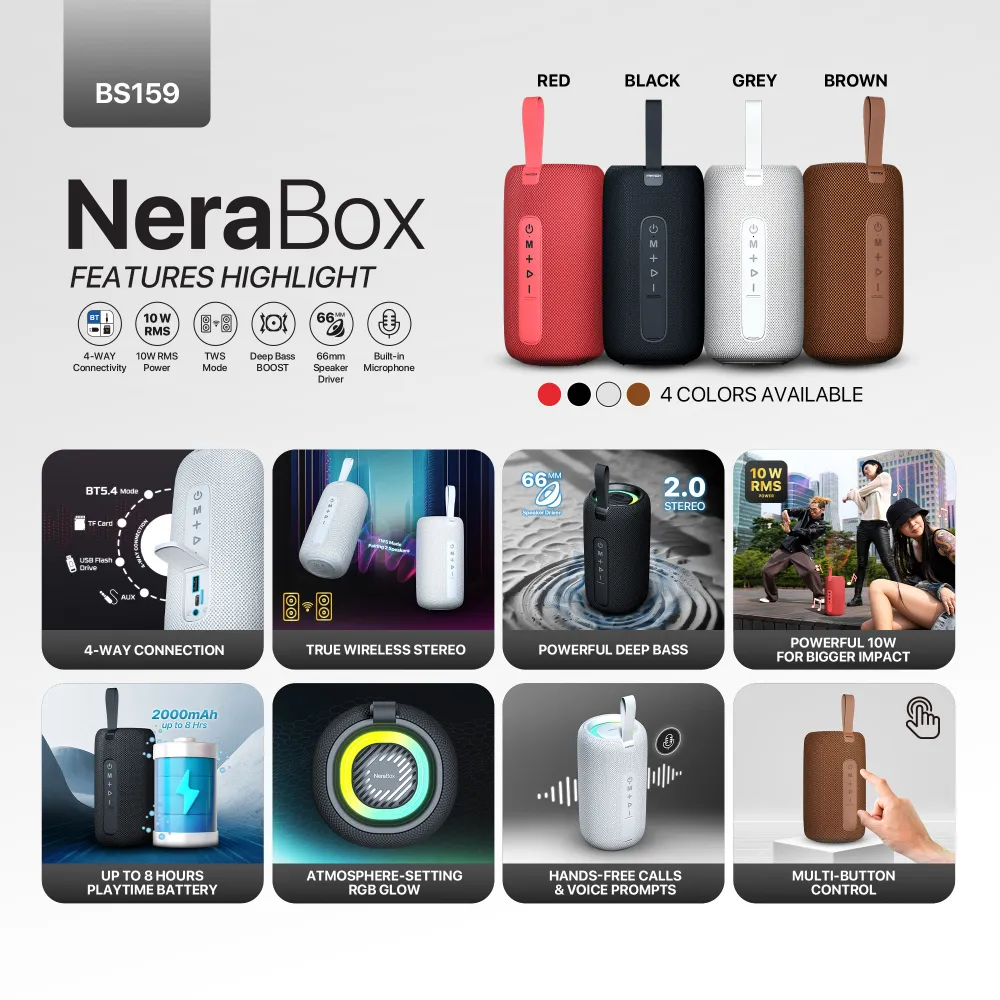 Bluetooth zvucnik Fantech BS159 NeraBox braon