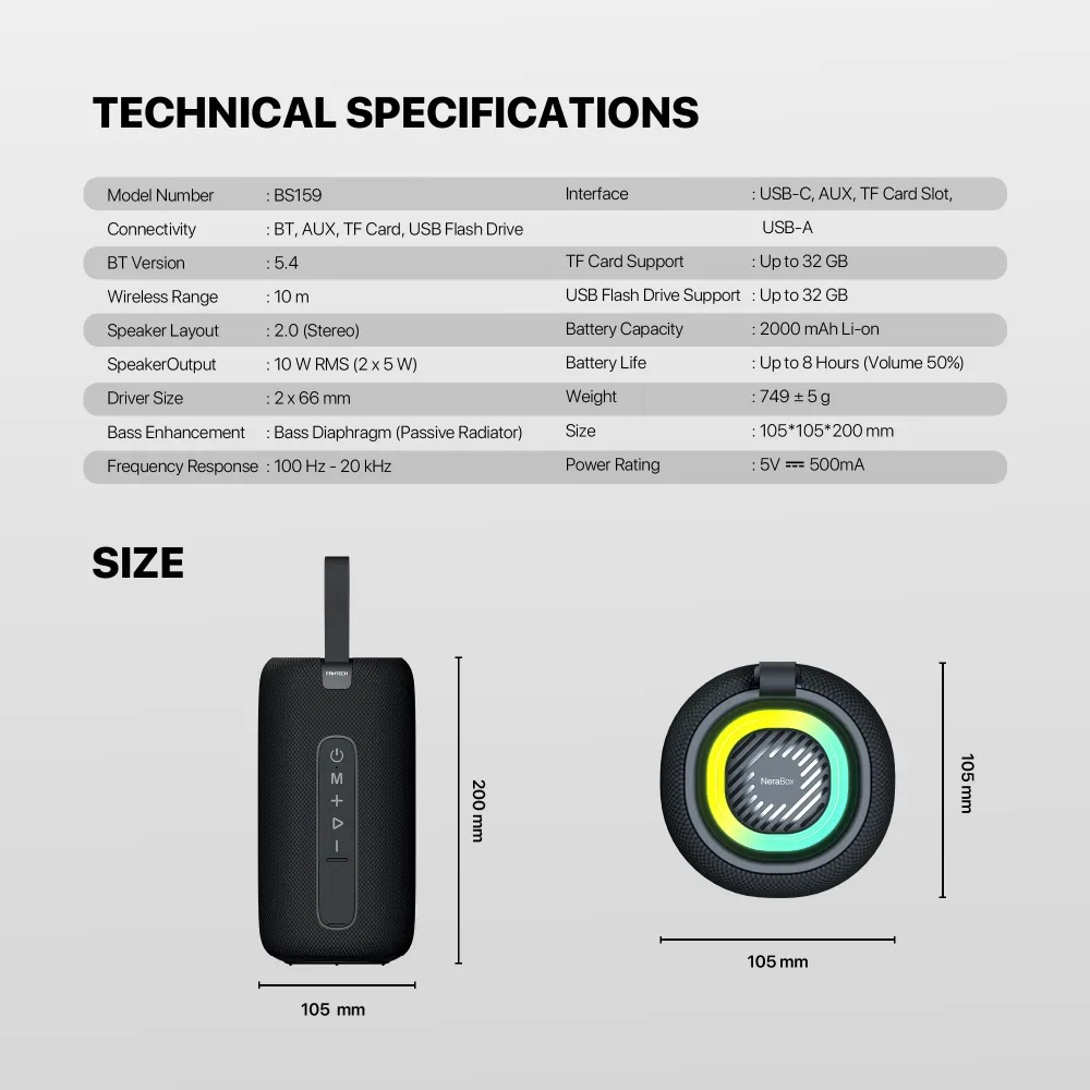 Bluetooth zvucnik Fantech BS159 NeraBox braon