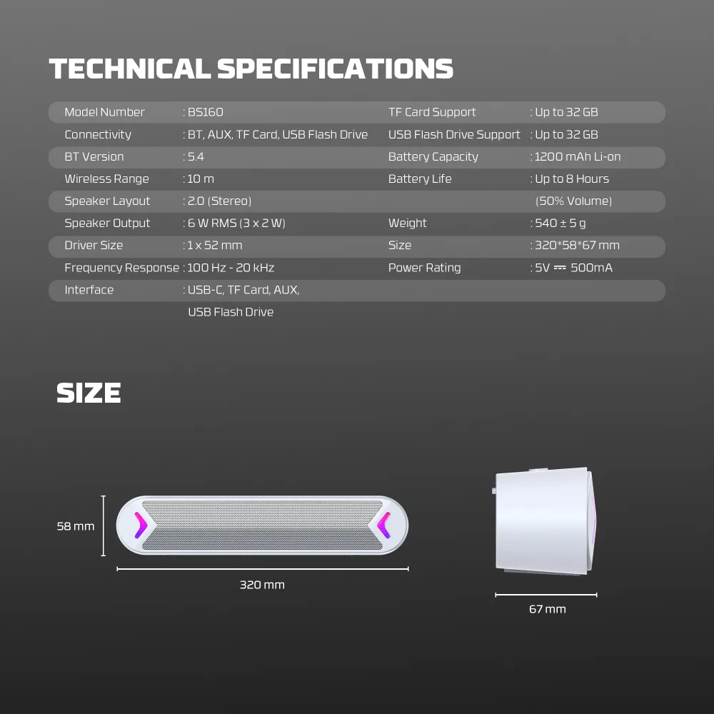 Bluetooth zvucnik Fantech BS160 GROOVE BAR pink