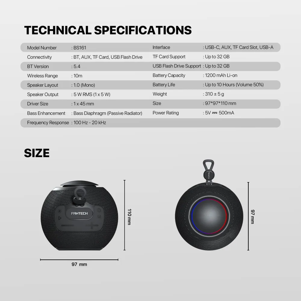Bluetooth zvucnik Fantech BS161 NeraBox crni