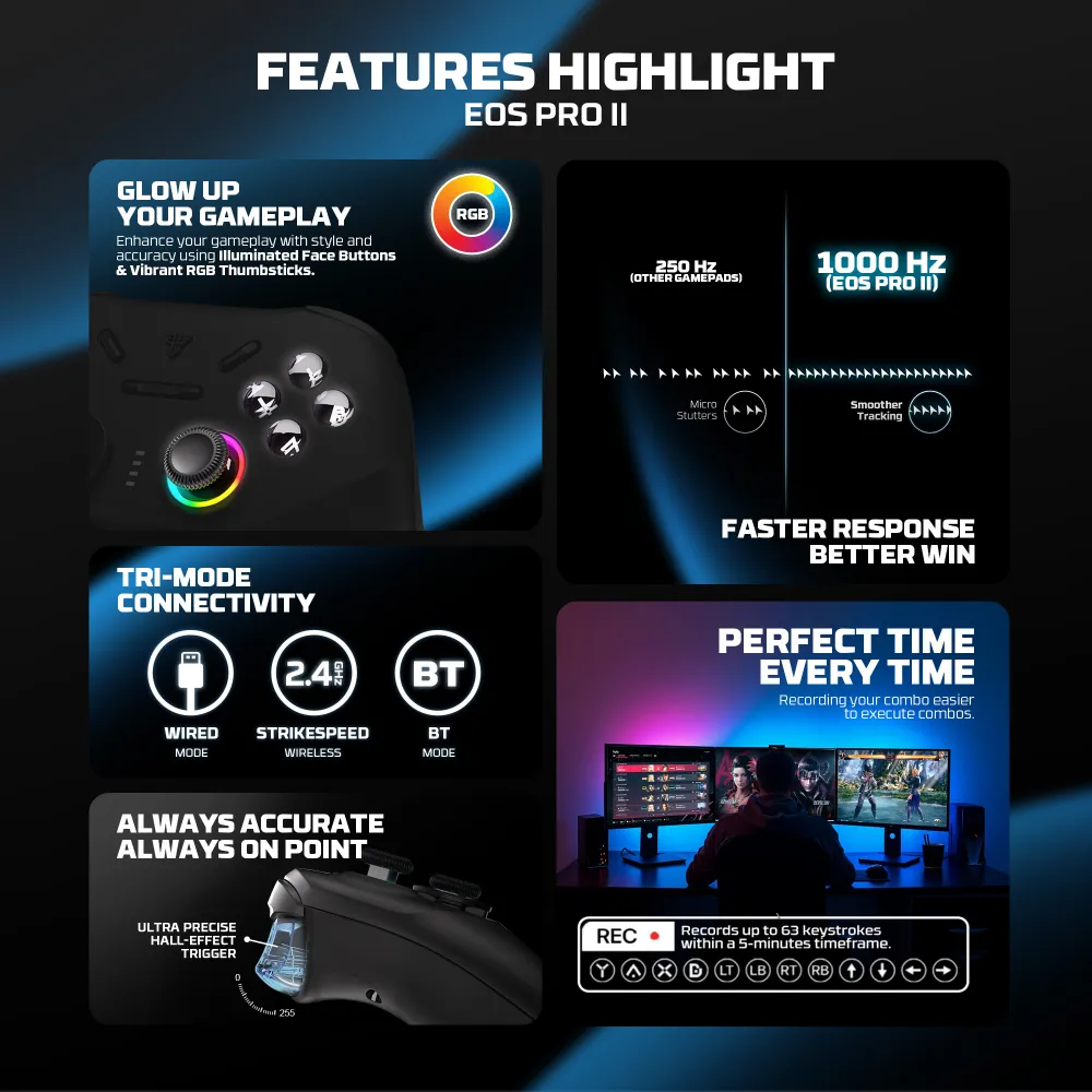 Joypad wireless Fantech WGP15V2 EOS PRO II multiplatform RGB crni