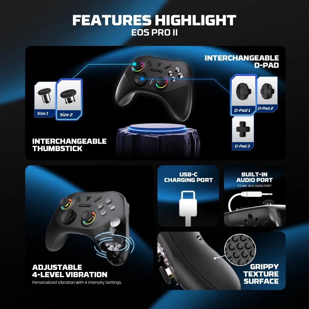 Joypad wireless Fantech WGP15V2 EOS PRO II multiplatform RGB crni
