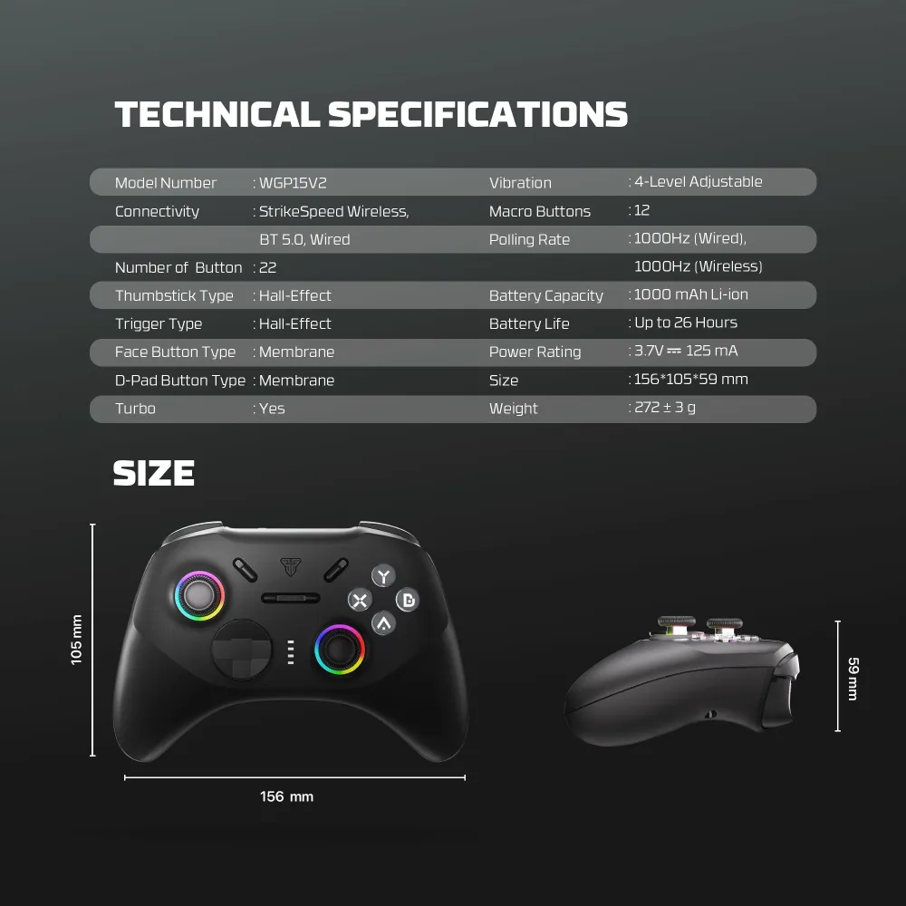 Joypad wireless Fantech WGP15V2 EOS PRO II multiplatform RGB crni
