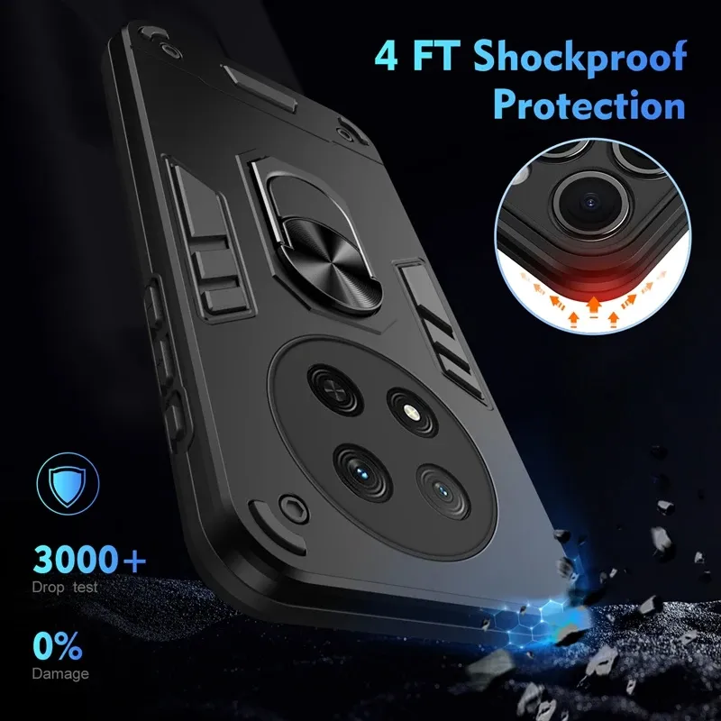 Maska Hard Ring za Honor Magic 7 Lite tamno siva
