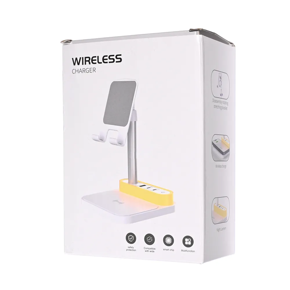 Desktop drzac za mobilni telefon HT531 sa wireless punjacem i LED svetlom crni