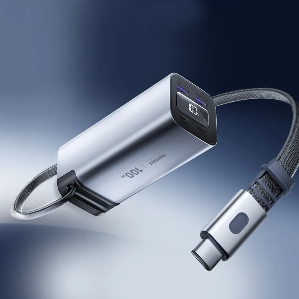 Power bank prenosiva baterija REMAX FC-22 100W sa teleskopskim kablom 20000mAh siva