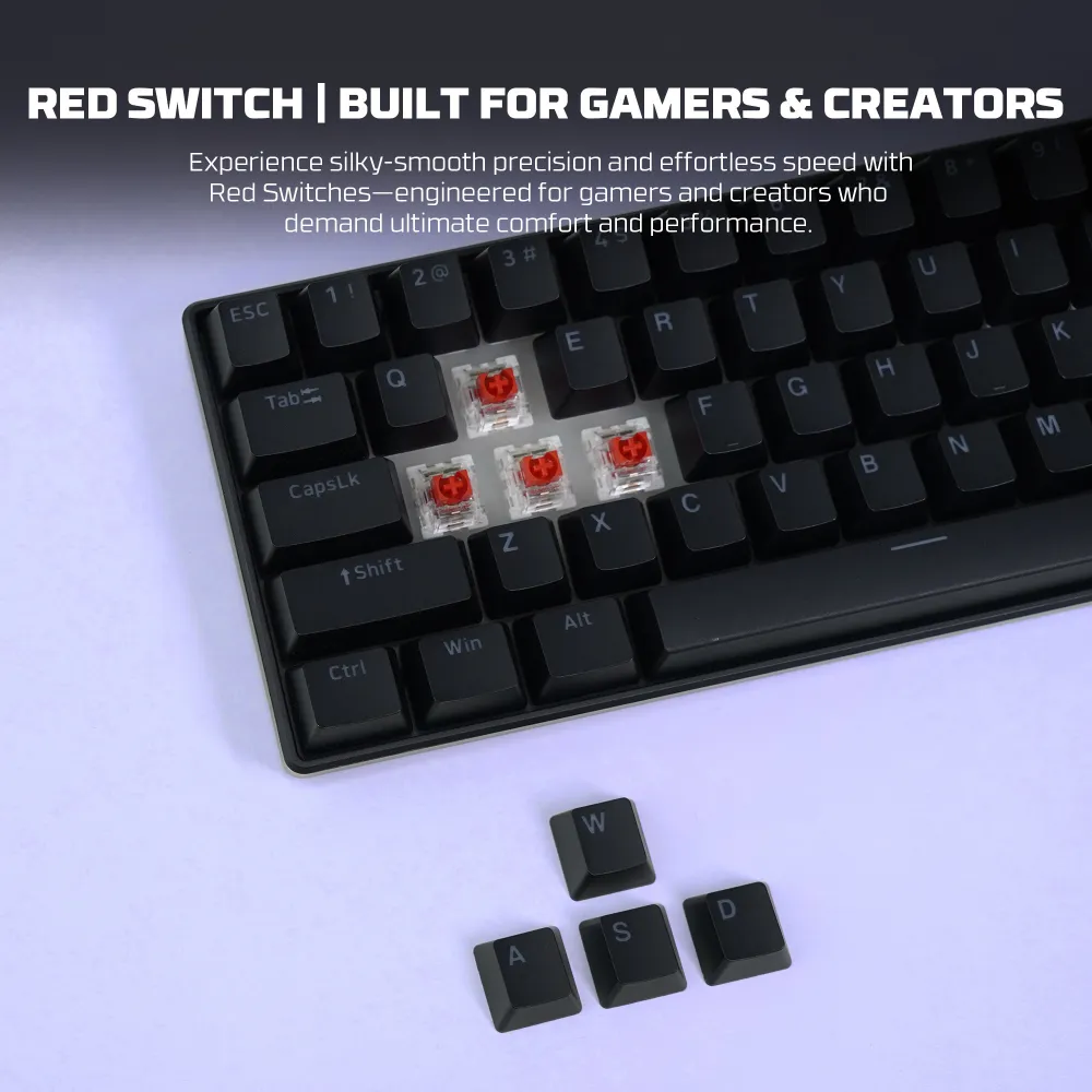 Tastatura Mehanicka Gaming Fantech MK211 RGB Atom61 crna (red switch)