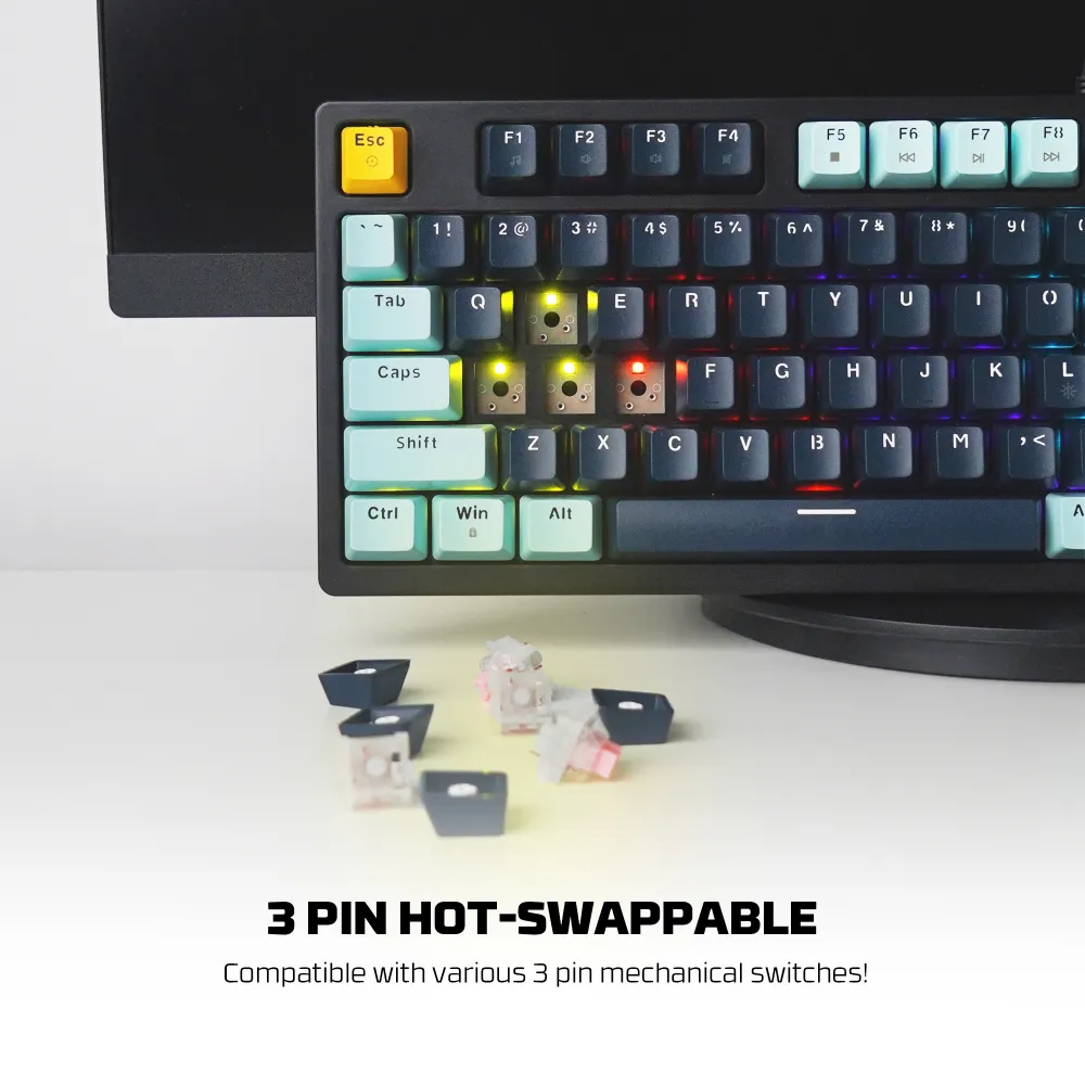 Tastatura Mehanicka Gaming Fantech MK875 RGB Atom 81 Navy (rosie switch)