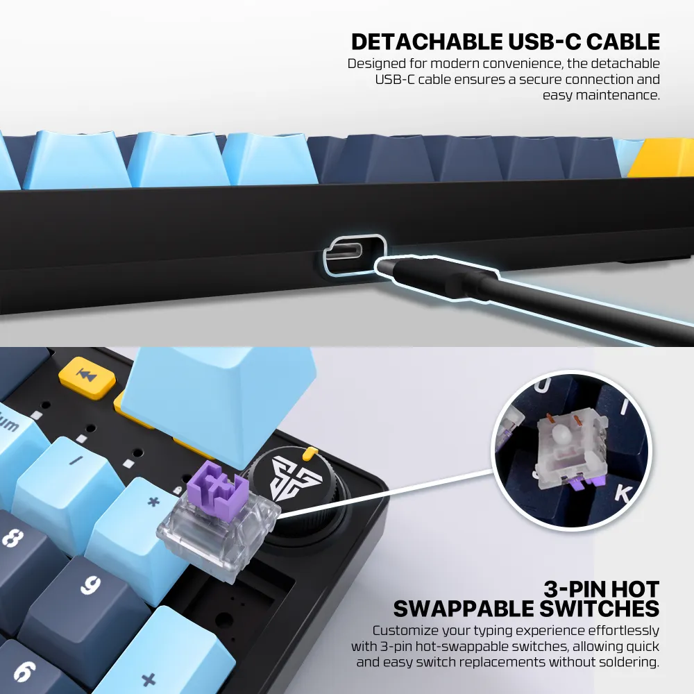 Tastatura Mehanicka Gaming Fantech MK893S RGB Atom 107S MIZU Blue (Rosie switch)