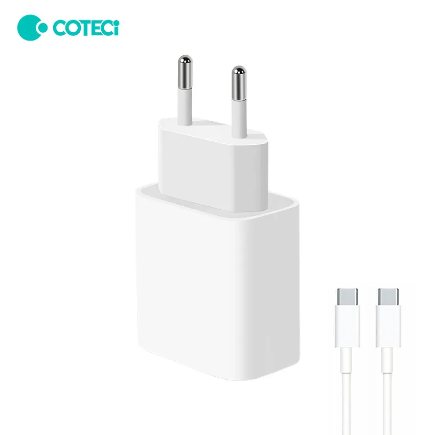 Kucni punjac Coteci CS5193 20W sa PD na lightning kablom beli
