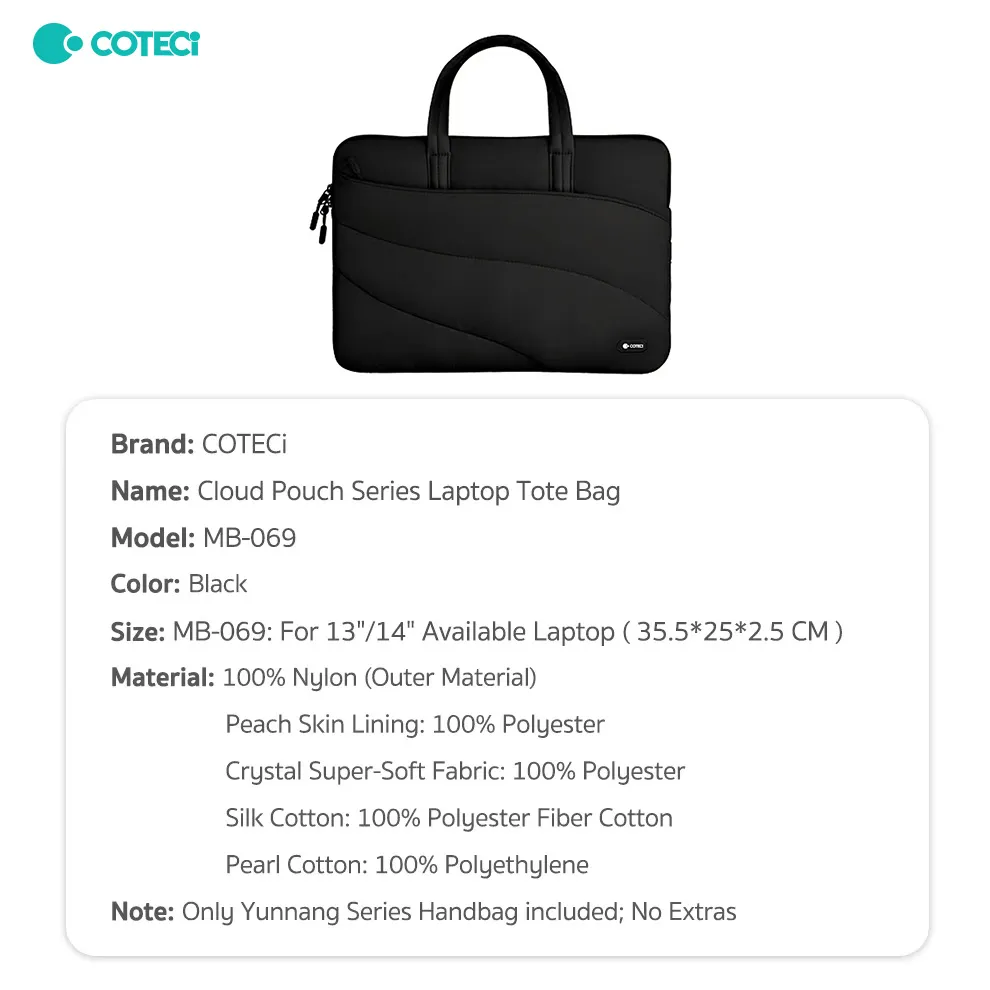 Torba za laptop Coteci MB-069 13-14 inch crna