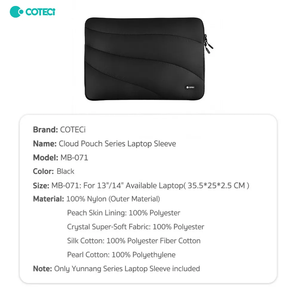 Torba za laptop Coteci MB-071 13-14 inch crna