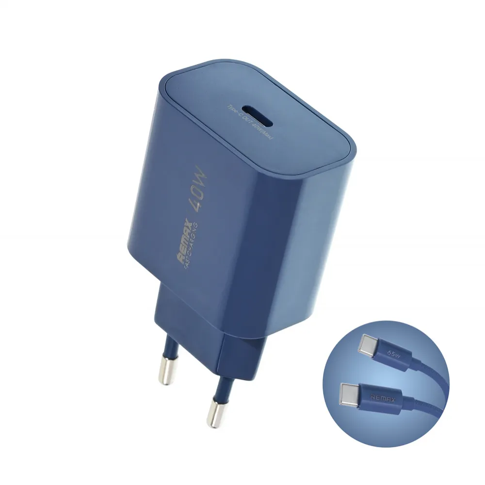 Kucni punjac REMAX Huiying CA10 GaN 40W Type C plavi