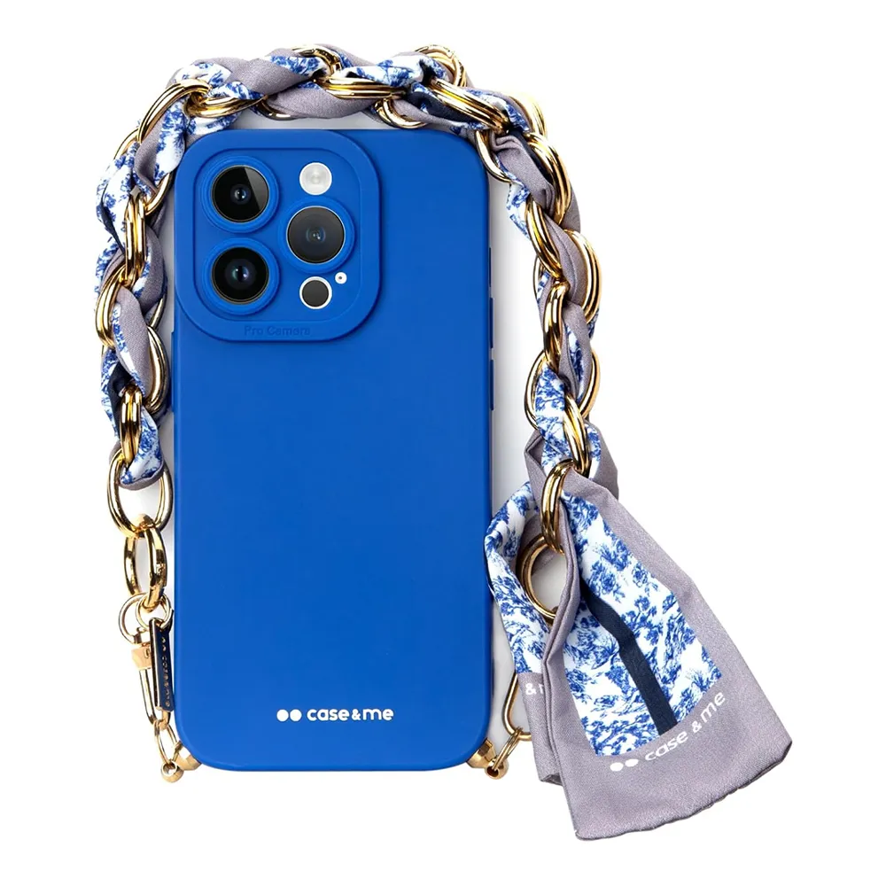 Maska CASE&ME sa maramom za Iphone 14 Pro Max 6.7 plava