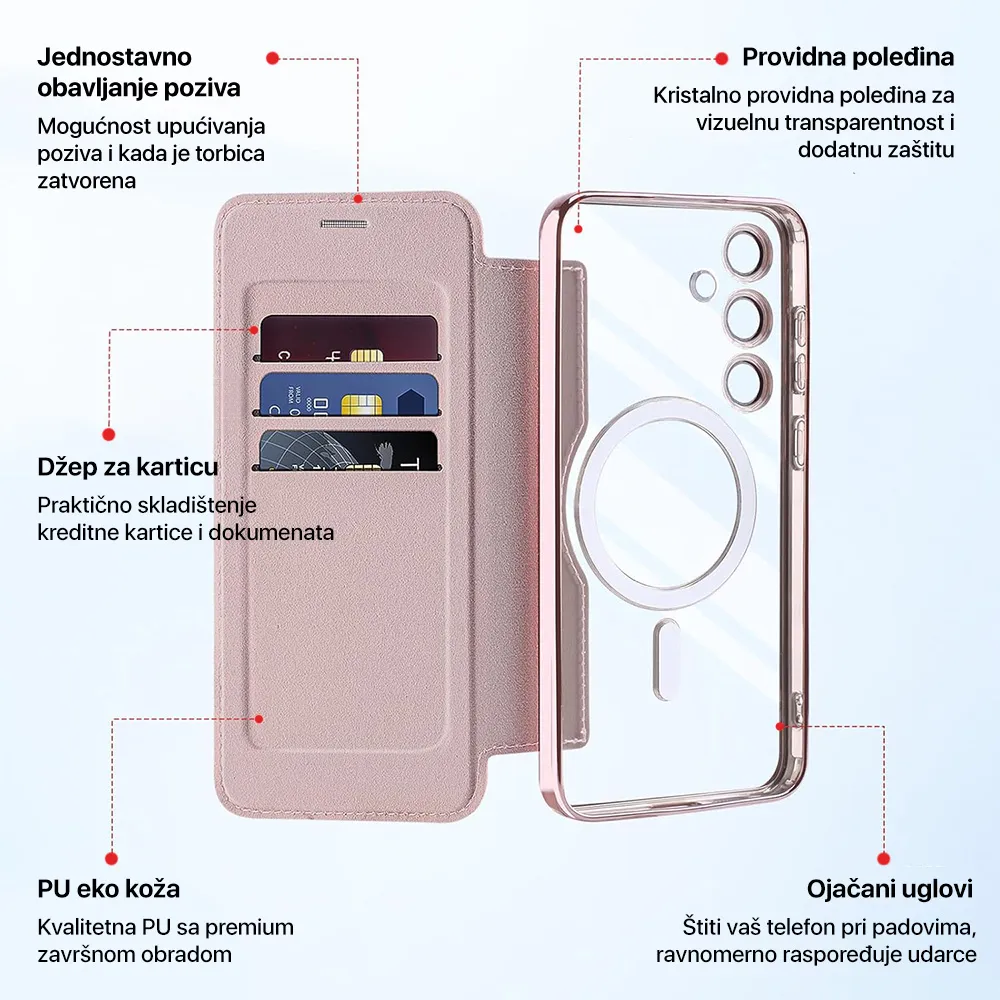 Maska Magsafe Lux Bi Fold za Samsung S948B Galaxy S26 Ultra braon