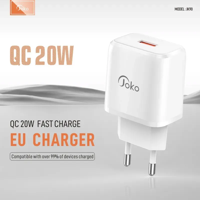 Kucni punjac KONFULON JK90 + DC65 PD20W sa kablom USB na Type C beli